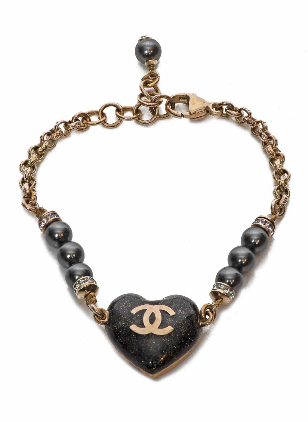 CHANEL Metal Enamel Wide Chanel Logo Cuff Bracelet L Black White 1163894 |  FASHIONPHILE