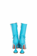 Amina Muaddi Size 38 Crystal Begum Latex Ankle Boots