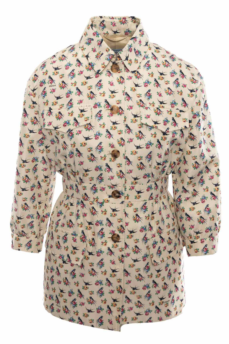 Prada Resort Size 38 Floral Print Silk Jacket